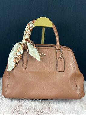 Coach Margot Carryall Crossgrain Leather Saddle Brown Satchel Crossbody F57527